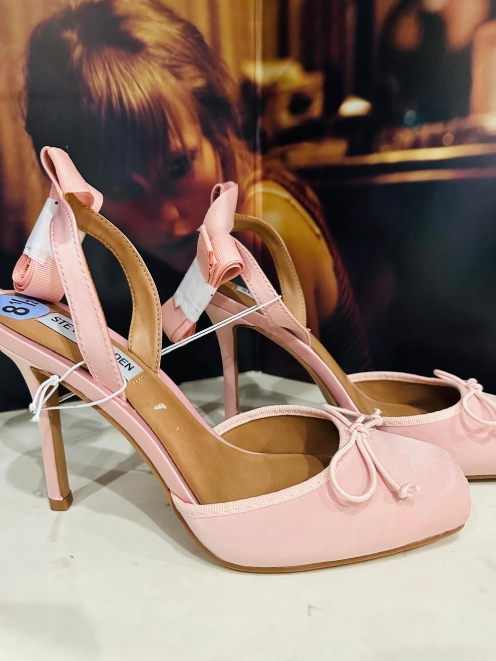 🔥💗 NEW! STEVE MADDEN BALLERINA PINK SATIN LACE-UP HEELS SIZE 8.5 🎀✨